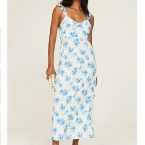 Rixo blue floral cecile maxi dress size XL